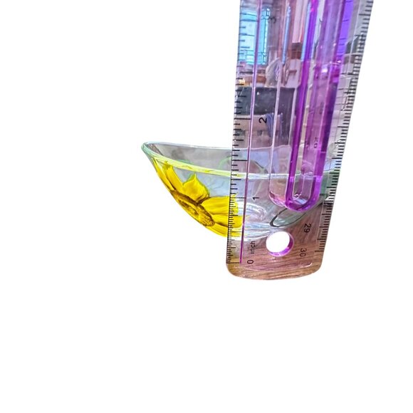 Nella Sunflower Hand Painted Glass Bowls Nesting Set of 2 Sloped Small Candy - Picture 12 of 16